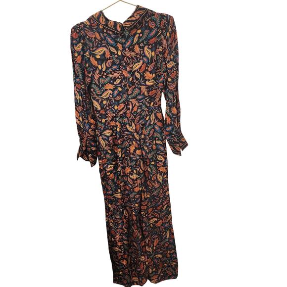 Farm Rio satin Black mini pineapple Jumpsuit size XS - Picture 4 of 6